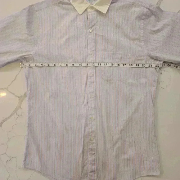 Brooks Brothers Mens Cotton Button Down Dress Shirt Blue White Size 15.5 - Picture 6 of 8